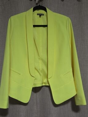 Express Bright Yellow Open-Front Blazer